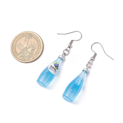 Resin Cocktail Pendants & 304 Stainless Steel Dangle Earrings for Women EJEW-JE06406-1