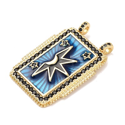 Brass Micro Pave Cubic Zirconia Pendants KK-K408-72G-02-1