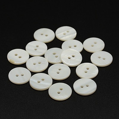 2-Hole Shell Flat Round Buttons X-BUTT-P012-12-1