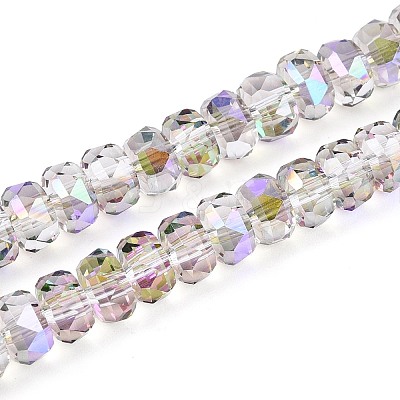 Electroplate Transparent Glass Beads Strands EGLA-N022-05B-C12-1