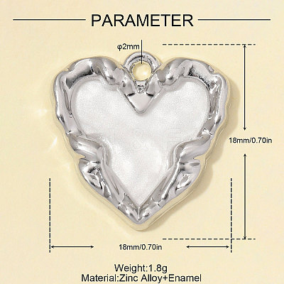 Zinc Alloy with White Enamel Pendants AL-OY001-37P-1