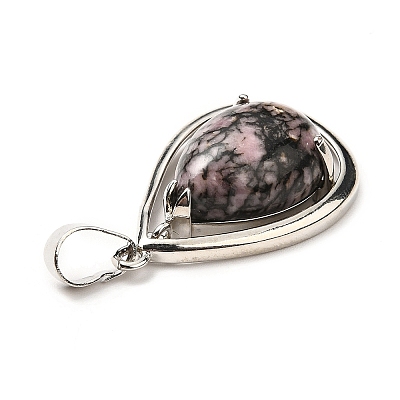 Natural Rhodonite Pendants G-B033-04P-16-1