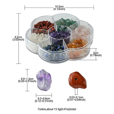 93.1G 7 Styles Natural Mixed Gemstone Chip Beads G-FS0005-79-1
