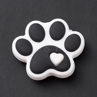Dog Paw Print Food Grade Eco-Friendly Silicone Beads SIL-K002-01B-1
