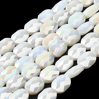 Electroplated Glass Beads Strands GLAA-G092-A-12-1