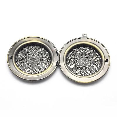 Brass Locket Pendants KK-F717-21AB-NR-1