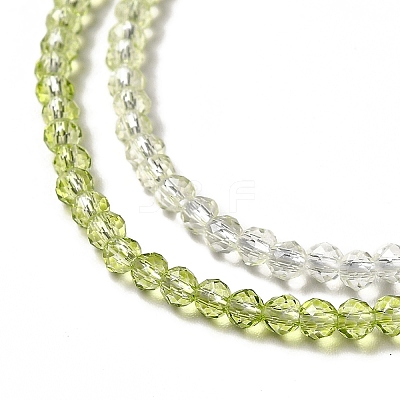 Transparent Gradient Color Glass Beads Strands GLAA-H021-01B-25-1