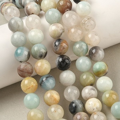 Natural Flower Amazonite Beads Strands G-F415-10mm-1