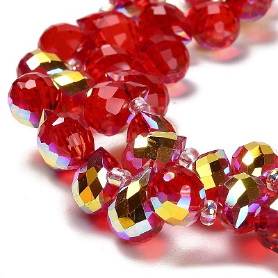 Electroplate Glass Beads Strands EGLA-D030-17F-1