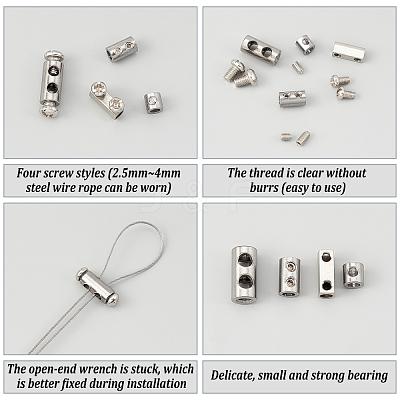 4 Styles 201 Stainless Steel Wire Rope Clamps STAS-GA0001-39-1