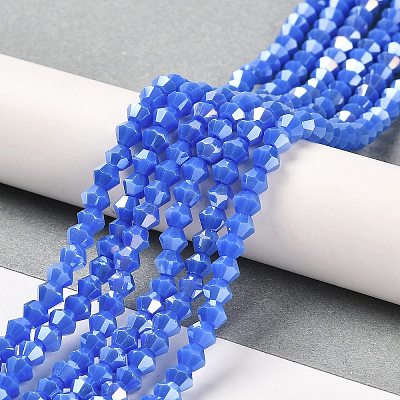 Opaque Solid Color Electroplate Glass Beads Strands GLAA-F029-P4mm-A11-1