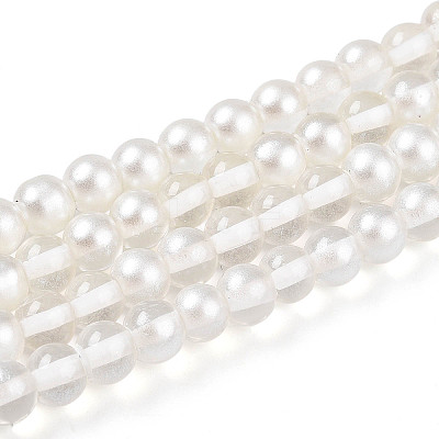 Baking Paint Transparent Glass Beads Strands DGLA-N011-6mm-01-1