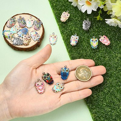 20Pcs 10 Styles Alloy Enamel Pendants ENAM-YW0006-95-1
