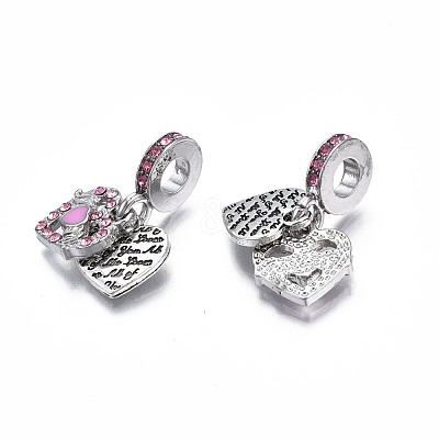 Rack Plating Alloy Enamel European Dangle Charms MPDL-N039-215-1