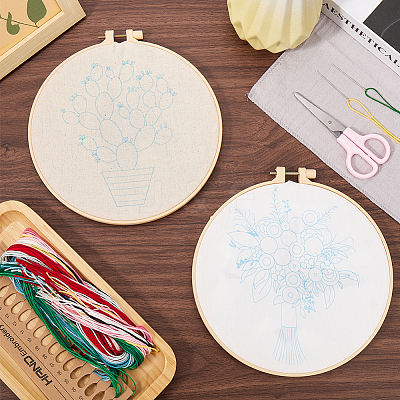 2 Sets 2 Styles DIY Embroidery Kits DIY-GF0009-97B-1