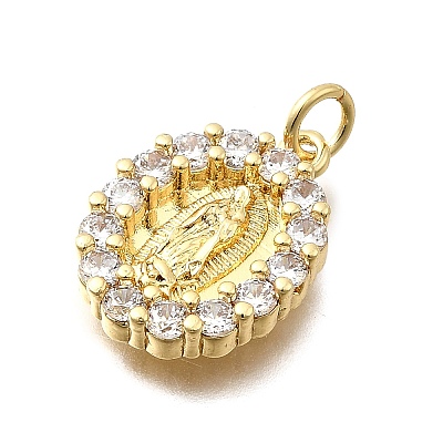 Brass Micro Pave Cubic Zirconia Pendants KK-P336-04E-G-1