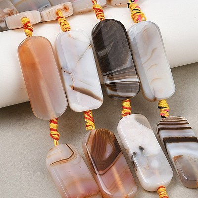 Dyed & Heated Natural Banded Agate Beads Strands GG-CBAB9C6-D05-01-1