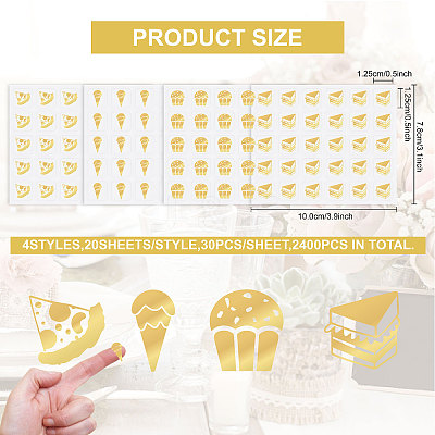 80 Sheets 4 Patterns PVC Waterproof Self-Adhesive Sticker Sets STIC-OC0001-10A-1