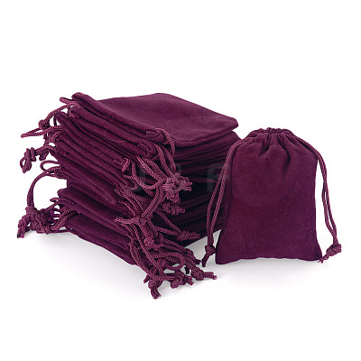 20Pcs Rectangle Velvet Drawstring Pouches TP-TA0001-04E-1