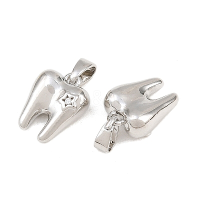 Brass Micro Pave Clear Cubic Zirconia Charms CU-CBAA571-01P-1