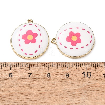 Plating Eco-Friendly Printed Alloy Pendants AL-CBAE25B-01B-G-1