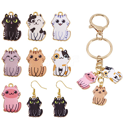 14Pcs 7 Styles Rack Plating Alloy Enamel Pendants FIND-TA0005-24-1