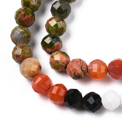 Natural & Synthetic Mixed Gemstone Beads Strands G-D080-A01-01-14-1