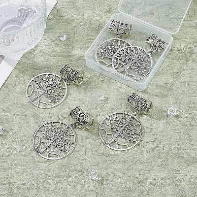 6Pcs 6 Styles Tibetan Style Alloy European Dangle Charms HJEW-FH00012-1