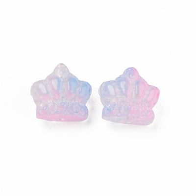 Two Tone Transparent Spray Painted Glass Beads GLAA-Q092-02-C10-1