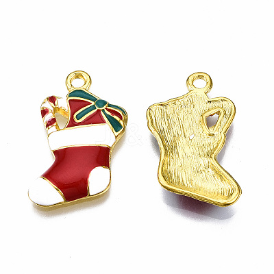 Rack Plating Alloy Enamel Pendants ENAM-Q443-023-RS-1
