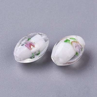 Handmade Silver Foil Glass Lampwork Beads X-LAMP-Q030-02P-1