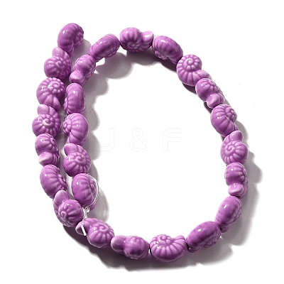 Glazed Porcelain Beads Strands X-PORC-I028-02F-1