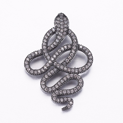Brass Micro Pave Cubic Zirconia Pendants ZIRC-E135-42B-1