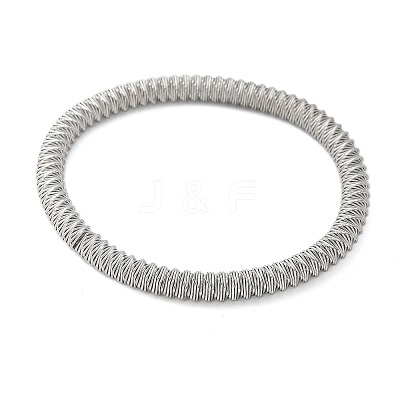 304 Stainless Steel Stretch Bangles for Women BJEW-P315-02G-P-1