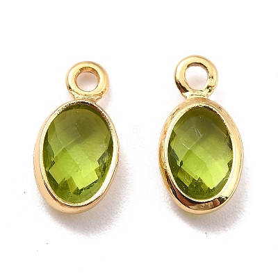 Eco-Friendly Brass with Glass Pendants KK-K268-01V-1