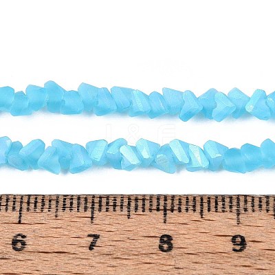 Frosted Transparent Glass Beads Strands GLAA-N054-4mm-08-1