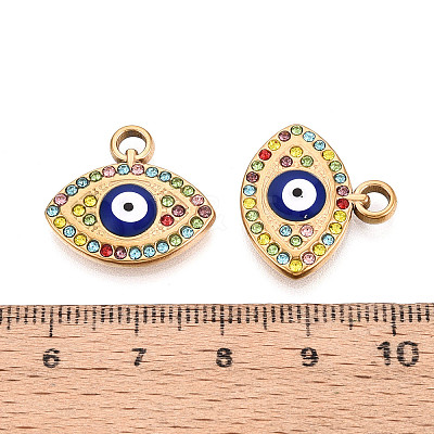 304 Stainless Steel Rhinestone Pendants STAS-N110-50B-G-1