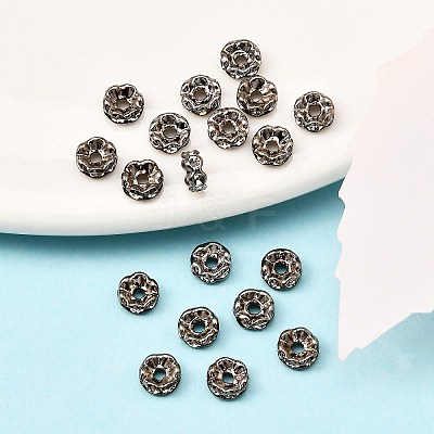 Brass Rhinestone Spacer Beads RB-A014-L5mm-01B-1