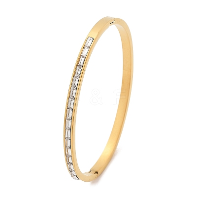 304 Stainless Steel Rhinestone Bangles for Women BJEW-Z092-08G-1