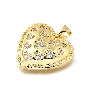 Brass Micro Pave Cubic Zirconia Pendants KK-Q066-18B-G-1