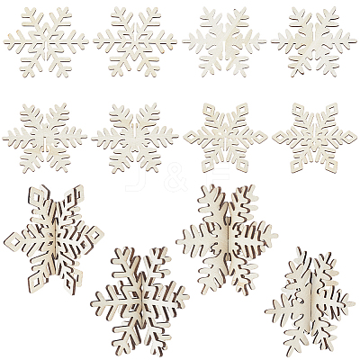 4 Styles Christmas Theme Unfinished Wood Solid Display Decorations DJEW-WH20002-21C-1