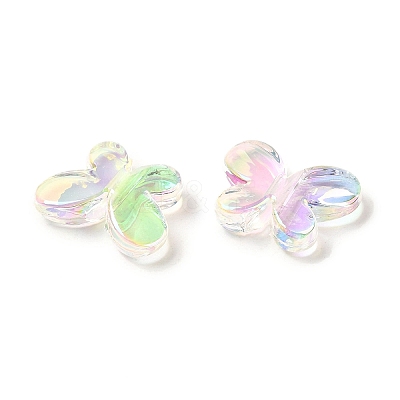 Transparent UV Plating Rainbow Iridescent Acrylic Beads OACR-A021-04-1