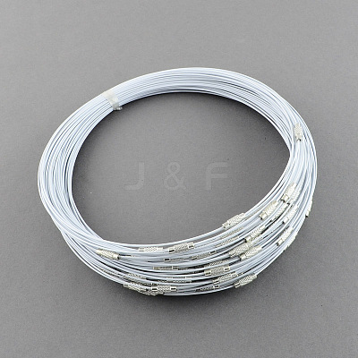 Stainless Steel Wire Necklace Cord DIY Jewelry Making X-TWIR-R003-22-1