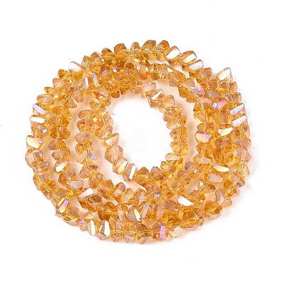 Electroplate Transparent Glass Beads Strands GLAA-N021-4mm-24-1