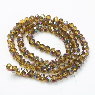 Electroplate Transparent Glass Beads Strands EGLA-A034-T8mm-R04-1
