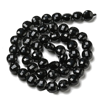 Natural Black Onyx(Dyed & Heated) Beads Strands G-K351-A02-01-1