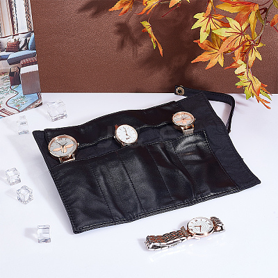 PU Imitation Leather Watch Roll Travel Cases AJEW-WH0329-23-1
