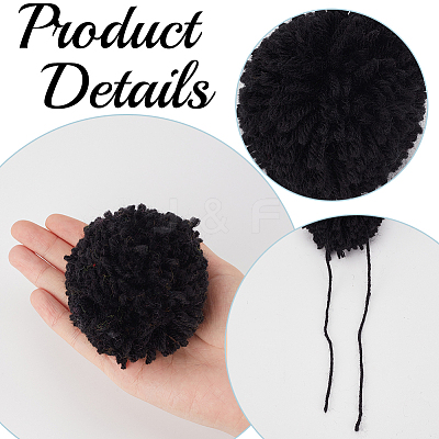 12Pcs DIY Craft Polyester Pom Pom Ball AJEW-CY0002-95A-1
