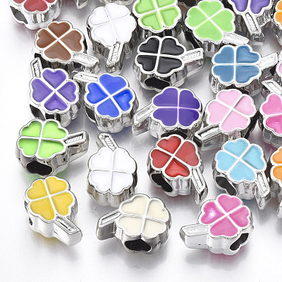 UV Plating Acrylic European Beads X-OACR-T005-93P-1