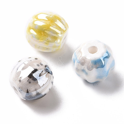 Handmade Pearlized Porcelain Beads PORC-G010-02-1